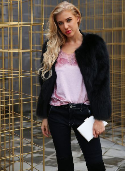 small fresh temperamental fur coat winter soft imitation rabbit short color matching fur outerwear female jacket, Black
small fresh temperamental fur coat winter soft imitation rabbit short color matching fur outerwear female jacket, Black