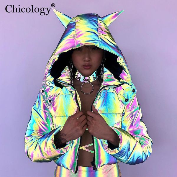 chicology devil hat flash reflective padded parka women crop jacket 2019 autumn winter coat long sleeve zipper female outerwear, Tan;black
chicology devil hat flash reflective padded parka women crop jacket 2019 autumn winter coat long sleeve zipper female outerwear, Tan;black