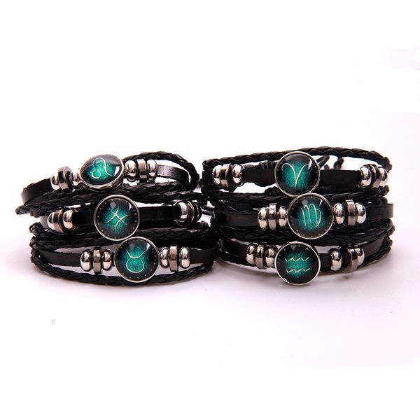 concise twelve constellation lovers bracelet weave a string of beads punk men and women cowhide bracelet, Golden;silver
concise twelve constellation lovers bracelet weave a string of beads punk men and women cowhide bracelet, Golden;silver