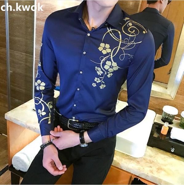 ch.kwok formale wedding mens floral shirts gold print fashion party male shirt oversize 5xl black white blue chemise marriage, White;black
ch.kwok formale wedding mens floral shirts gold print fashion party male shirt oversize 5xl black white blue chemise marriage, White;black