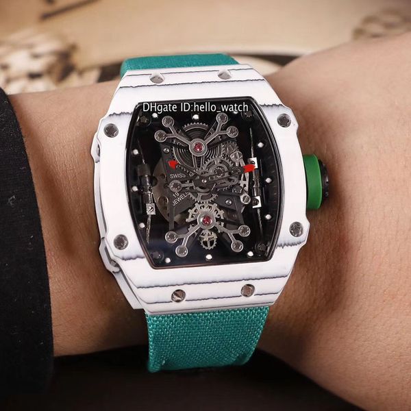 version new white ntpt carbon fiber case rm27-01 skeleton dial 27-01 miyota automatic mens watch green nylon sport watches hello_watch, Slivery;brown
version new white ntpt carbon fiber case rm27-01 skeleton dial 27-01 miyota automatic mens watch green nylon sport watches hello_watch, Slivery;brown