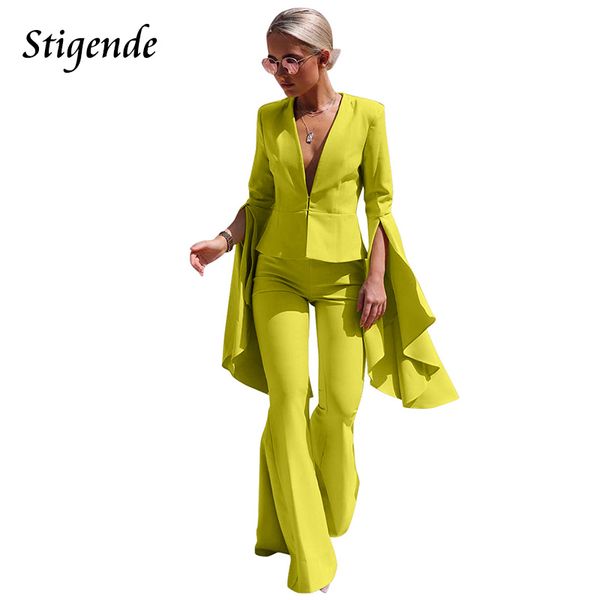 stigende women elegant suits trouser split flare long sleeve blazer and pants suits fashion solid irregular two piece, White;black
stigende women elegant suits trouser split flare long sleeve blazer and pants suits fashion solid irregular two piece, White;black