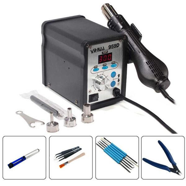 yihua 959d 220v led digital display air station smd soldering station constant temperature heat gun rework solder
yihua 959d 220v led digital display air station smd soldering station constant temperature heat gun rework solder