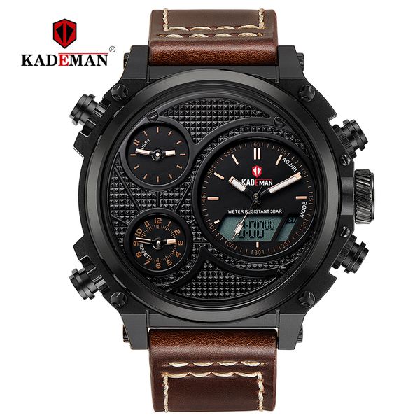 kademan men watches new luxury led display leather wristwatches 3atm digital quartz sport male watch brand relogio masculino, Slivery;brown
kademan men watches new luxury led display leather wristwatches 3atm digital quartz sport male watch brand relogio masculino, Slivery;brown