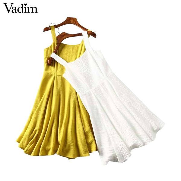 vadim women stylish solid spaghetti straps midi dress sleeveless backless a line dresses side zipper fly mid calf vestidos qb618, Black;pink
vadim women stylish solid spaghetti straps midi dress sleeveless backless a line dresses side zipper fly mid calf vestidos qb618, Black;pink