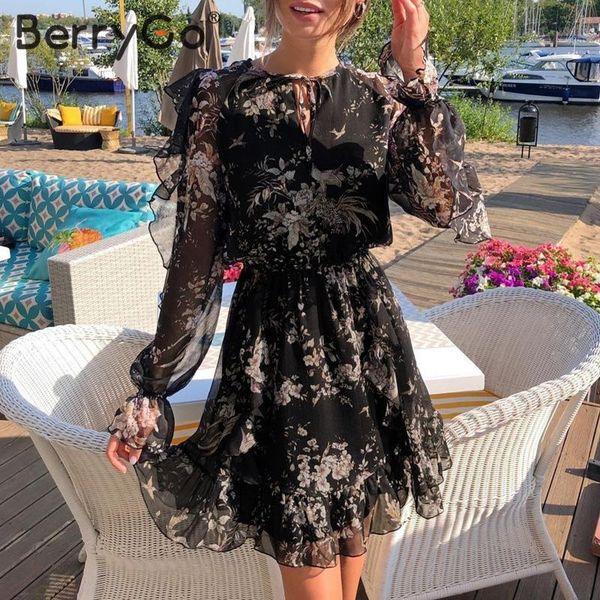 berrygo elegant short floral print dress women v neck lace up long sleeve spring dress high waist ruffled holiday summer dresses, Black;gray
berrygo elegant short floral print dress women v neck lace up long sleeve spring dress high waist ruffled holiday summer dresses, Black;gray