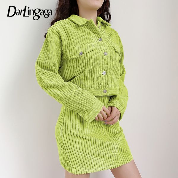darlingaga fashion autumn winter corduroy two piece set women outfits cropped jacket coat and skirt matching sets solid clothing, White
darlingaga fashion autumn winter corduroy two piece set women outfits cropped jacket coat and skirt matching sets solid clothing, White