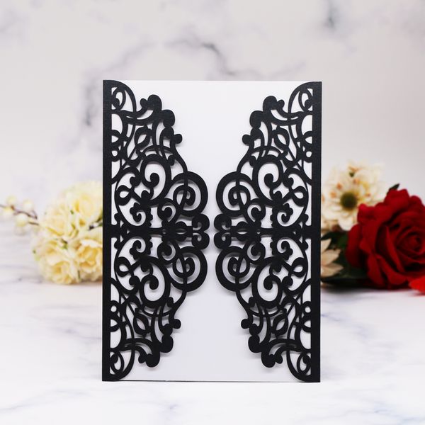 25pcs /lot laser cut wedding invitation card wedding engagement celebration table message card decoration, Black
25pcs /lot laser cut wedding invitation card wedding engagement celebration table message card decoration, Black
