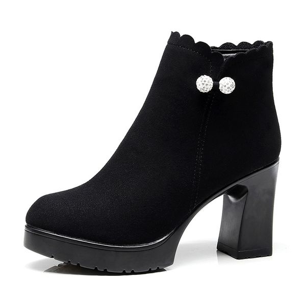 vintage square high heels shoes brand design roundtoe split leather women boots solid zipper ankle female boots b0023, Black
vintage square high heels shoes brand design roundtoe split leather women boots solid zipper ankle female boots b0023, Black