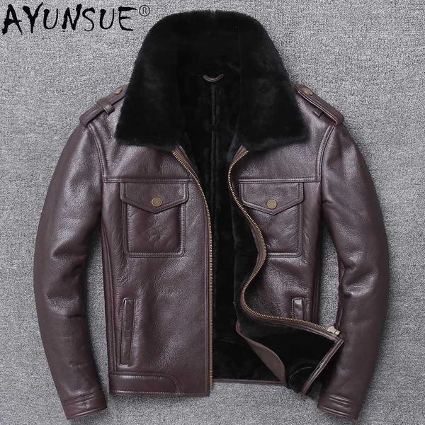 ayunsue genuine leather jacket men winter male jacket natural sheep shearling coat warm real fur jackets 2020 hl-806 kj5158, Black
ayunsue genuine leather jacket men winter male jacket natural sheep shearling coat warm real fur jackets 2020 hl-806 kj5158, Black