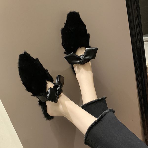 winter artificial fur slippers bow fur slides children furry slippers women fluffy house shoes flip flops real, Black
winter artificial fur slippers bow fur slides children furry slippers women fluffy house shoes flip flops real, Black