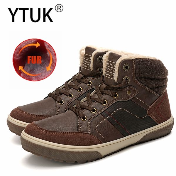 ytuk men's hiking shoes full fur working boots keep warm man winter sneakers non-slip wear-resistant hunting boot climbing shoes