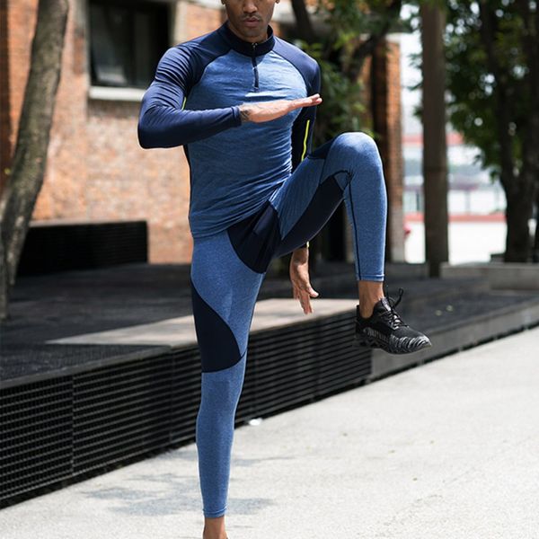 men stretch quick drying breathable long sleeve stand collar bottoming shirt and beam foot trousers sports fitness suit, Black;blue
men stretch quick drying breathable long sleeve stand collar bottoming shirt and beam foot trousers sports fitness suit, Black;blue