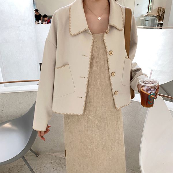 solid elegant blend coat women autumn spring turn down collar batwing long sleeve fashion jacket pockets woolen casual outwear, Black
solid elegant blend coat women autumn spring turn down collar batwing long sleeve fashion jacket pockets woolen casual outwear, Black