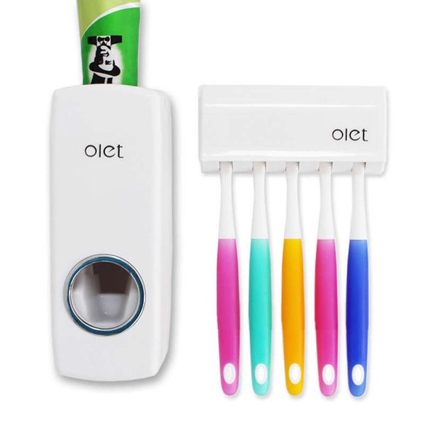 bathroom sets new holder automatic toothpaste dispenser + 5 tooth brush holder toothbrush wall mount stand bathroom tools
bathroom sets new holder automatic toothpaste dispenser + 5 tooth brush holder toothbrush wall mount stand bathroom tools