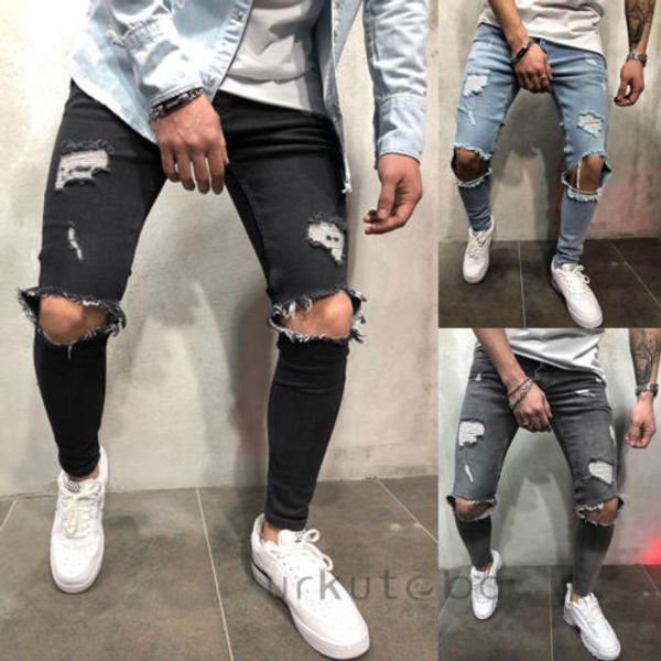men's jeans hole jean men skinny pencil pant ripped slim fit stretch denim distress frayed biker casual boys plus size s-3xl, Blue
men's jeans hole jean men skinny pencil pant ripped slim fit stretch denim distress frayed biker casual boys plus size s-3xl, Blue
