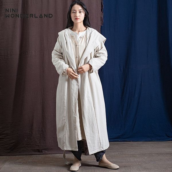 nini wonderland 2019 spring trench coat women hooded cotton linen long coats lady cardigan outwear autumn robe coat big size, Tan;black
nini wonderland 2019 spring trench coat women hooded cotton linen long coats lady cardigan outwear autumn robe coat big size, Tan;black