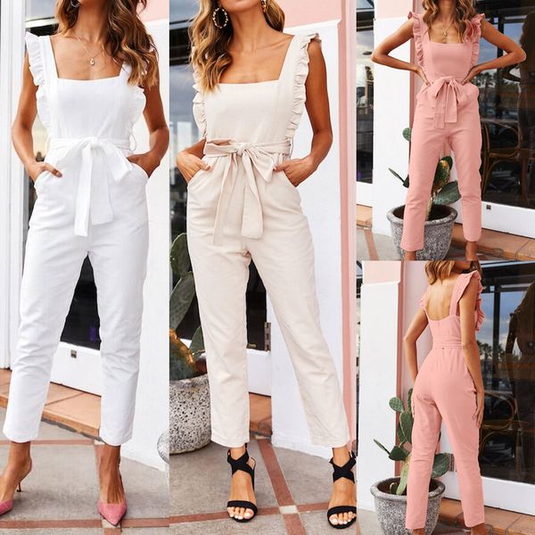 women linen shirred frill sleeves pockets high waist long length jumpsuit ladies belted summer holiday combinaison femme #5, Black;white
women linen shirred frill sleeves pockets high waist long length jumpsuit ladies belted summer holiday combinaison femme #5, Black;white