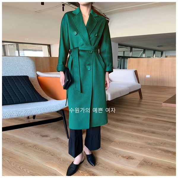 women's wool & blends 2021 autumn winter casual blend trench coat oversize x-long with belt, Black
women's wool & blends 2021 autumn winter casual blend trench coat oversize x-long with belt, Black