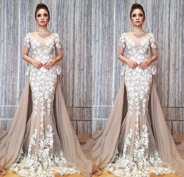 2019 mermaid prom dresses lace half sleeve with detachable train lace tulle special occasion wear plus size evening gowns abendkleider, Black
2019 mermaid prom dresses lace half sleeve with detachable train lace tulle special occasion wear plus size evening gowns abendkleider, Black