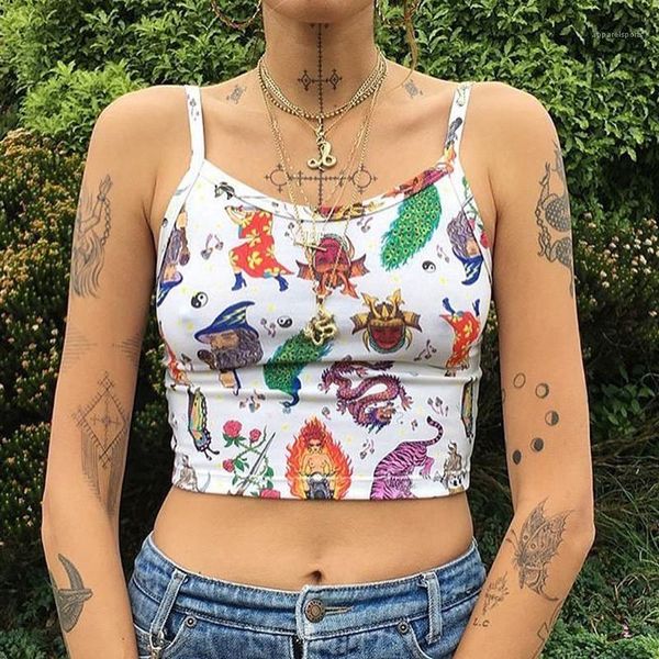 casual camis women clothes summer women camis designer cartoon pattern skinny crop natural color, White
casual camis women clothes summer women camis designer cartoon pattern skinny crop natural color, White