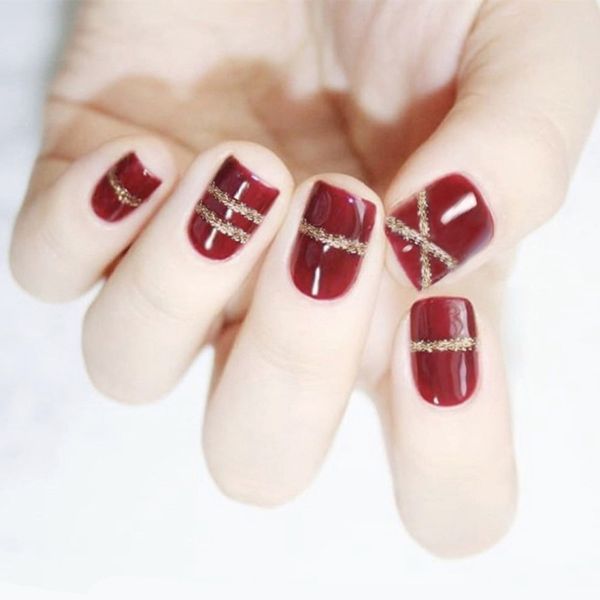 gold line ins style false nails with designs red/blue simple pre-design short press on nails art lot with glue 24count, Red;gold
gold line ins style false nails with designs red/blue simple pre-design short press on nails art lot with glue 24count, Red;gold