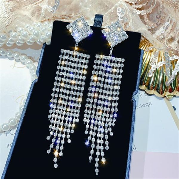fyuan luxury geometric rhinestone earrings for women shiny gold silver color long tassel earrings wedding party jewelry bijoux, Golden
fyuan luxury geometric rhinestone earrings for women shiny gold silver color long tassel earrings wedding party jewelry bijoux, Golden