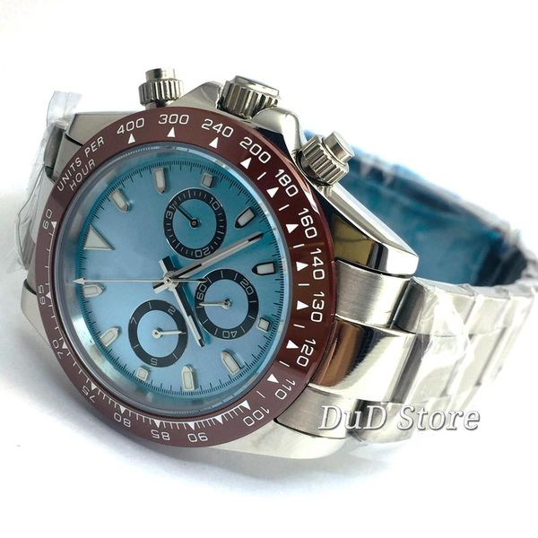 39mm bliger/sterile watch men silver case blue dial mineral glass coffee ceramic bezel automatic mechanical watch clock, Slivery;brown
39mm bliger/sterile watch men silver case blue dial mineral glass coffee ceramic bezel automatic mechanical watch clock, Slivery;brown