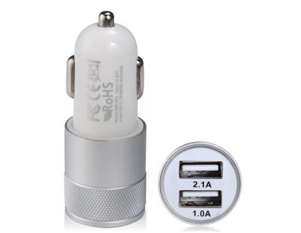 2.1a 1.0a dual usb порт fast автомобильный зарядное устройство plug and play с алюминиевым корпусом - серебро
2.1a 1.0a dual usb порт fast автомобильный зарядное устройство plug and play с алюминиевым корпусом - серебро