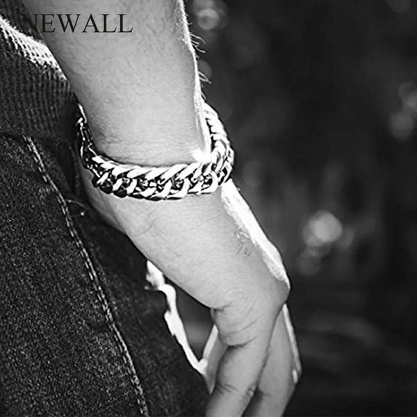 newall 2019 100% stainless steel gold silver men thick bracelet male cuban link hand chain accessories men gift couple bracelet, Black
newall 2019 100% stainless steel gold silver men thick bracelet male cuban link hand chain accessories men gift couple bracelet, Black