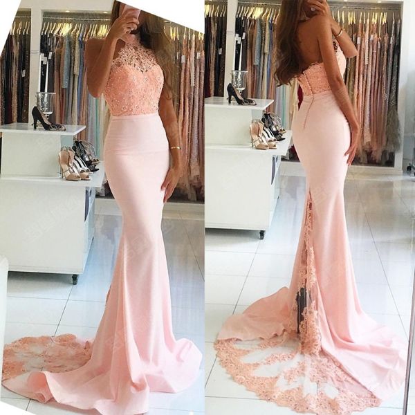 backless bridemaid dress halter sweep train elastic satin with floral applique beads party dress, White;pink
backless bridemaid dress halter sweep train elastic satin with floral applique beads party dress, White;pink