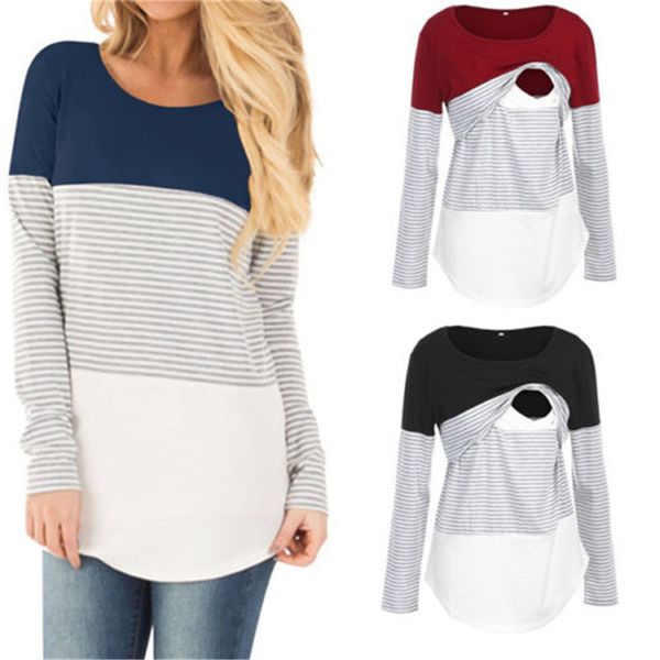 3 colors summer fashion maternity t-shirt loose contrast color striped o-neck short sleeve t shirt clothes for pregnant, White
3 colors summer fashion maternity t-shirt loose contrast color striped o-neck short sleeve t shirt clothes for pregnant, White