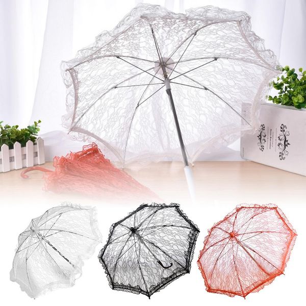 wedding flower girl decorative umbrella cotton embroidery white red black bridal lace umbrella with stainless steel long handle
wedding flower girl decorative umbrella cotton embroidery white red black bridal lace umbrella with stainless steel long handle