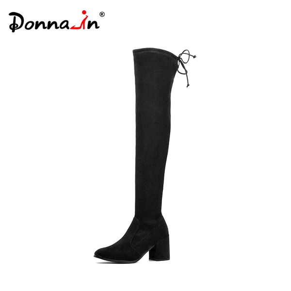 donnain women pu leather over the knee boots high heels square toe lace up thigh high boots autumn winter shoes for ladies, Black
donnain women pu leather over the knee boots high heels square toe lace up thigh high boots autumn winter shoes for ladies, Black