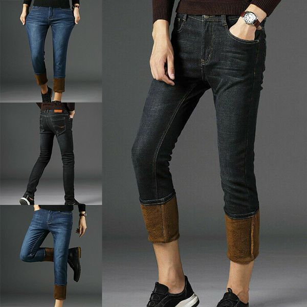 newly mens winter denim pants jeans fleece lined warm straight leg trousers thicken long pants plus size fif66, Blue
newly mens winter denim pants jeans fleece lined warm straight leg trousers thicken long pants plus size fif66, Blue