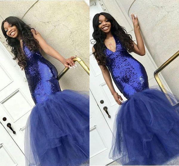 2019 Sexy Black Girls Mermaid Prom Dresses African V-Neck Royal Blue Sequined Bodycorn Celebrity Dress Formal Party Gowns Backless Robes
2019 Sexy Black Girls Mermaid Prom Dresses African V-Neck Royal Blue Sequined Bodycorn Celebrity Dress Formal Party Gowns Backless Robes