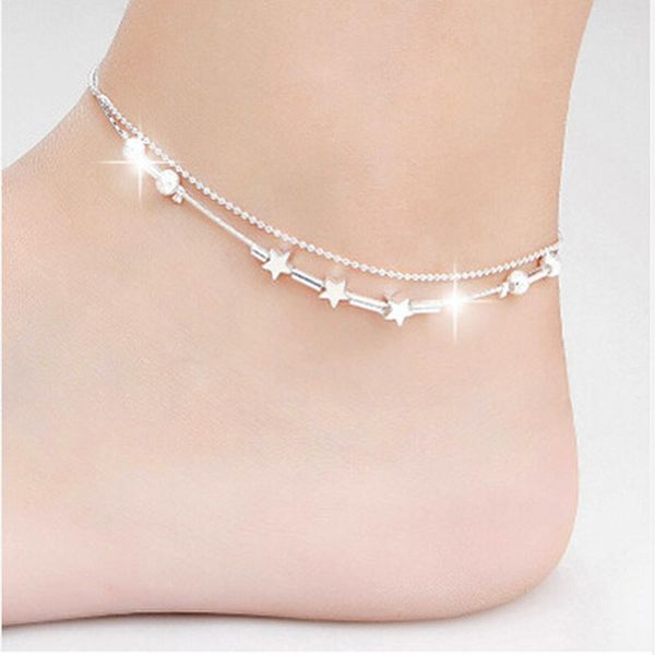 little star women chain ankle bracelet barefoot sandal beach foot jewelry alloy silver 25cm enkelbandje anklet #05, Red;blue
little star women chain ankle bracelet barefoot sandal beach foot jewelry alloy silver 25cm enkelbandje anklet #05, Red;blue