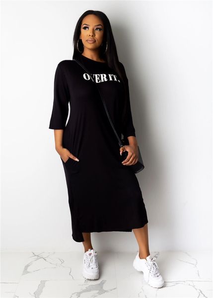 designer womens dress fashion printed solid color dresses casual womens pullover, Black;gray
designer womens dress fashion printed solid color dresses casual womens pullover, Black;gray