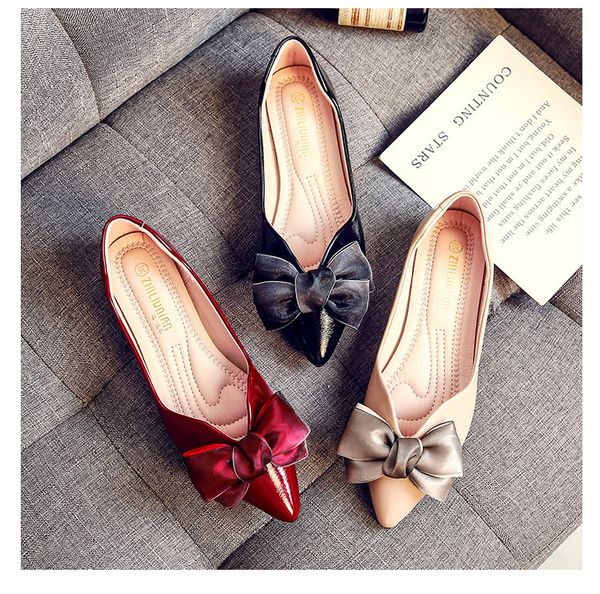 women flat ballet shoes ladies sweet bow pointed toe slip-on womens loafers casual female footwear 34-43 full size women shoes, Black
women flat ballet shoes ladies sweet bow pointed toe slip-on womens loafers casual female footwear 34-43 full size women shoes, Black