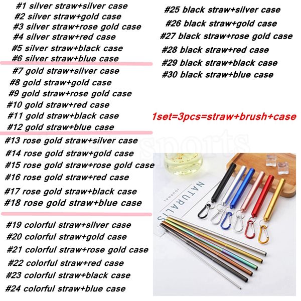 fda portable reusable folding drinking straws stainless steel metal telescopic foldable straws with aluminum case & cleaning brush zza1602-3
fda portable reusable folding drinking straws stainless steel metal telescopic foldable straws with aluminum case & cleaning brush zza1602-3