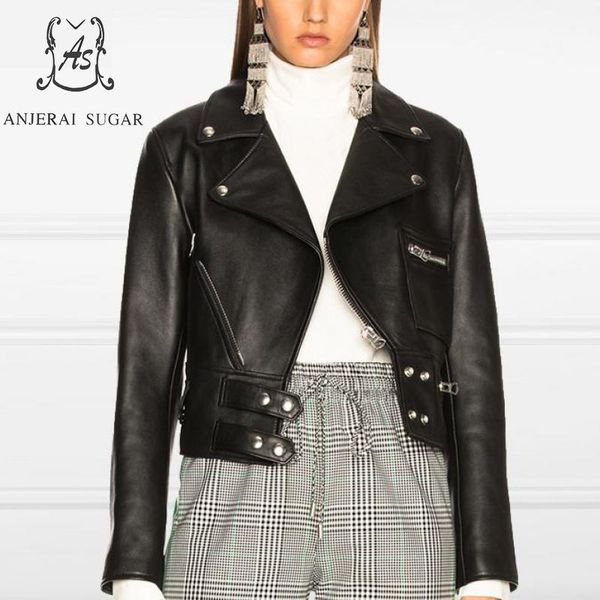 black sheepskin genuine leather jacket women coat motorcycle turn-down collar slim female casual short leather chaqueta mujer
black sheepskin genuine leather jacket women coat motorcycle turn-down collar slim female casual short leather chaqueta mujer