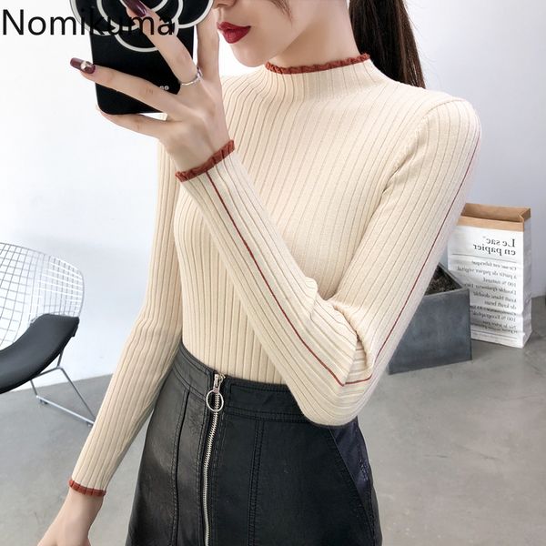nomikuma contrast color half turtleneck pullover jumpers long sleeve slim basic sweater women 2020 new arrival ropa mujer 3c306, White;black
nomikuma contrast color half turtleneck pullover jumpers long sleeve slim basic sweater women 2020 new arrival ropa mujer 3c306, White;black