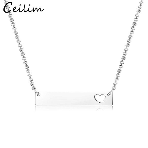love heart bar pendant necklace for women mother daughter stainless steel blank bar tag pendant gold necklace friends jewelry for buye, Silver
love heart bar pendant necklace for women mother daughter stainless steel blank bar tag pendant gold necklace friends jewelry for buye, Silver