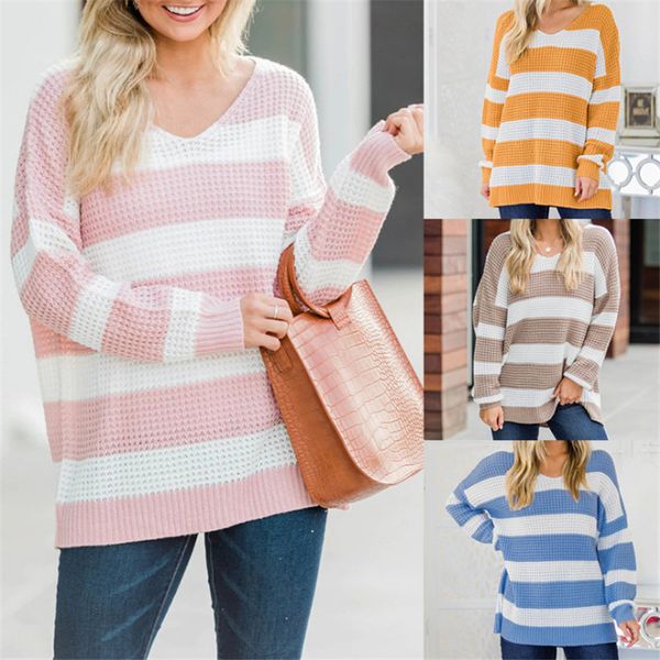 striped v neck womens autumn winter sweater thick line loose design woven pullover casual solid color knitted woman top, White;black
striped v neck womens autumn winter sweater thick line loose design woven pullover casual solid color knitted woman top, White;black