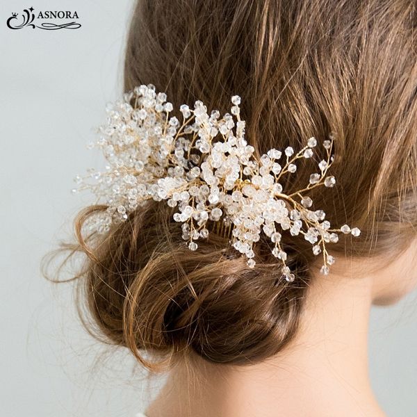 asnora luxury gold bridal hair combs with shiny crystals beads hairpins for brides hair jewelry wedding hair accessories, White;golden
asnora luxury gold bridal hair combs with shiny crystals beads hairpins for brides hair jewelry wedding hair accessories, White;golden