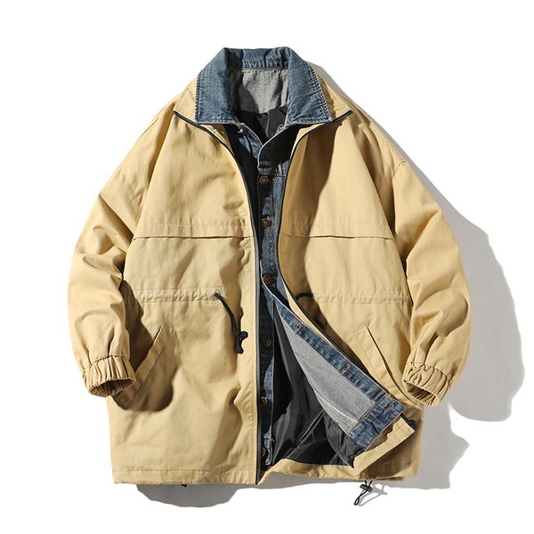 denim stitching fake two-piece jacket men's fashion casual loose cotton jacket mens streetwear hip hop bomber men s-4xl, Black;brown
denim stitching fake two-piece jacket men's fashion casual loose cotton jacket mens streetwear hip hop bomber men s-4xl, Black;brown