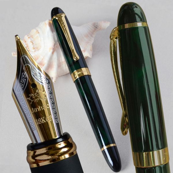 FOUNTAIN PEN JINHAO DARK GREEN AND GOLDEN 0.7mm BROAD NIB FULL METAL BLUE RED 21 COLORS AND INK, Multicolor
FOUNTAIN PEN JINHAO DARK GREEN AND GOLDEN 0.7mm BROAD NIB FULL METAL BLUE RED 21 COLORS AND INK, Multicolor