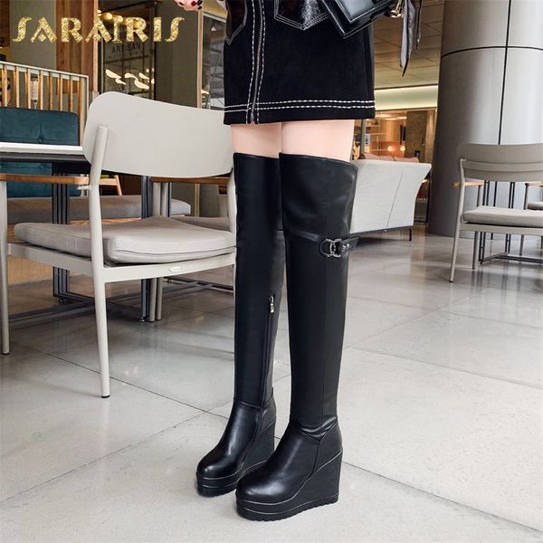 sarairis new arrivals genuine cow leather winter boots woman shoes wedge high heels zipper shoes woman over the knee boots, Black
sarairis new arrivals genuine cow leather winter boots woman shoes wedge high heels zipper shoes woman over the knee boots, Black