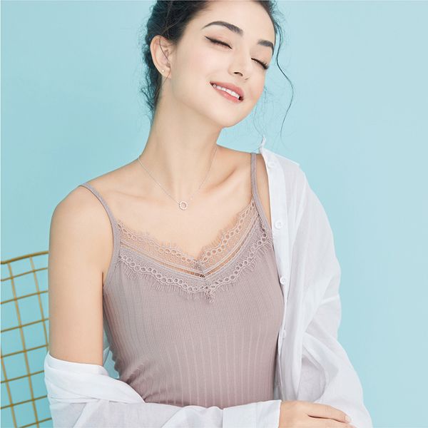 women lace tank v-neck vest slim modal lingerie sleeveless straps camisole solid casual summer sling underwear #f, Black;white
women lace tank v-neck vest slim modal lingerie sleeveless straps camisole solid casual summer sling underwear #f, Black;white