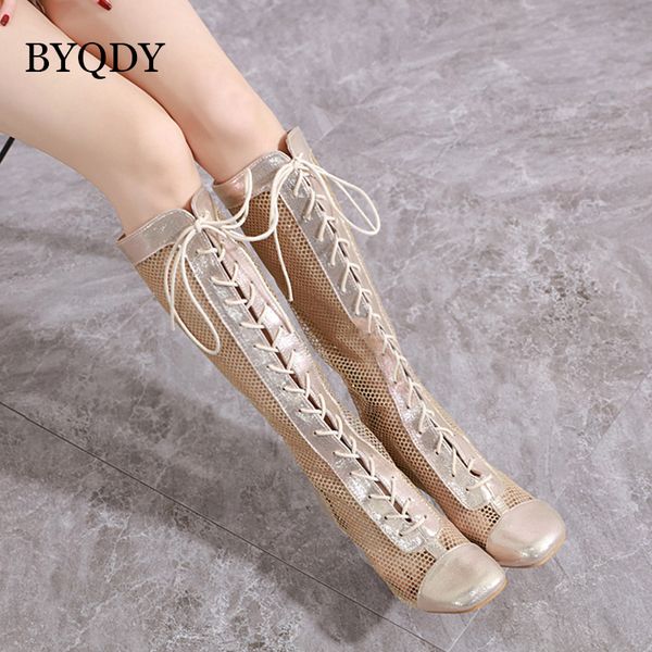 byqdy lace wire mesh high tube knee high boots hollow fashion straps square toe ladies shoes square heels gold summer shoes, Black
byqdy lace wire mesh high tube knee high boots hollow fashion straps square toe ladies shoes square heels gold summer shoes, Black
